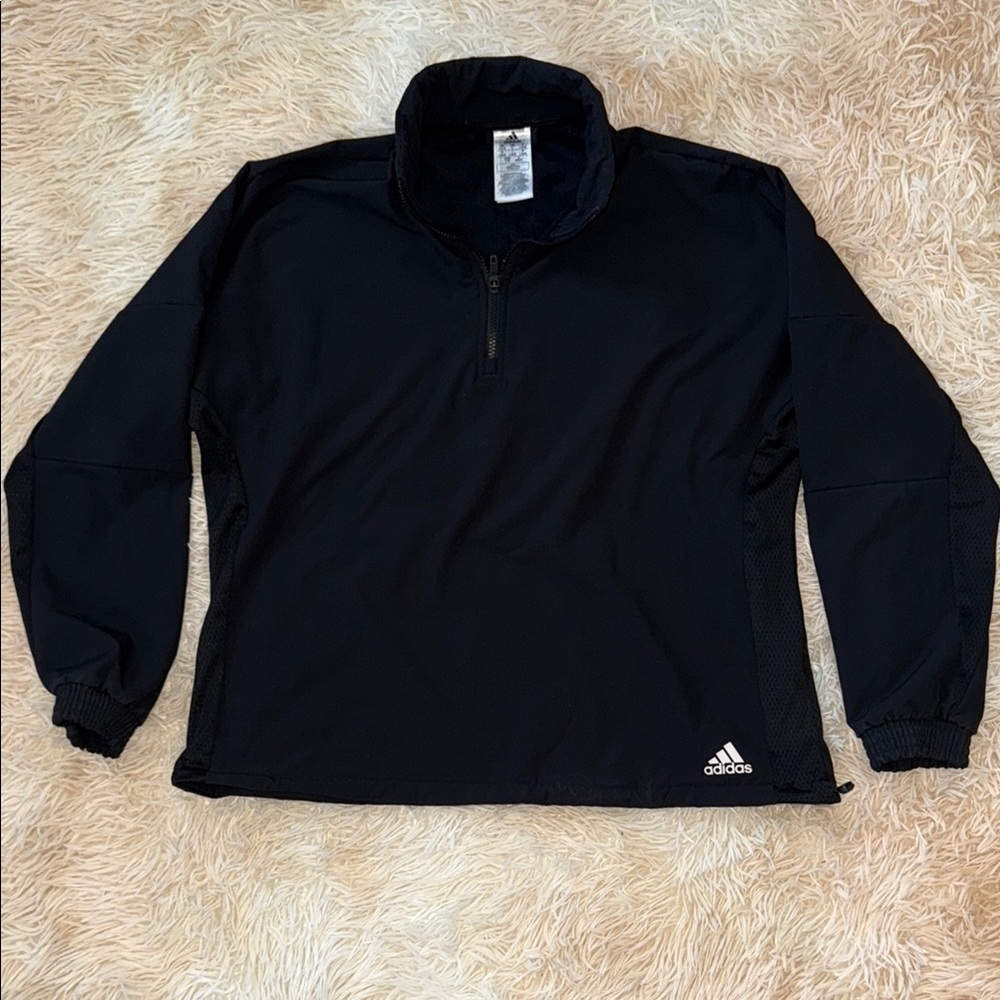Adidas COLD.RDY Black Fleece Lined Half-Zip Pullover Jacket - L